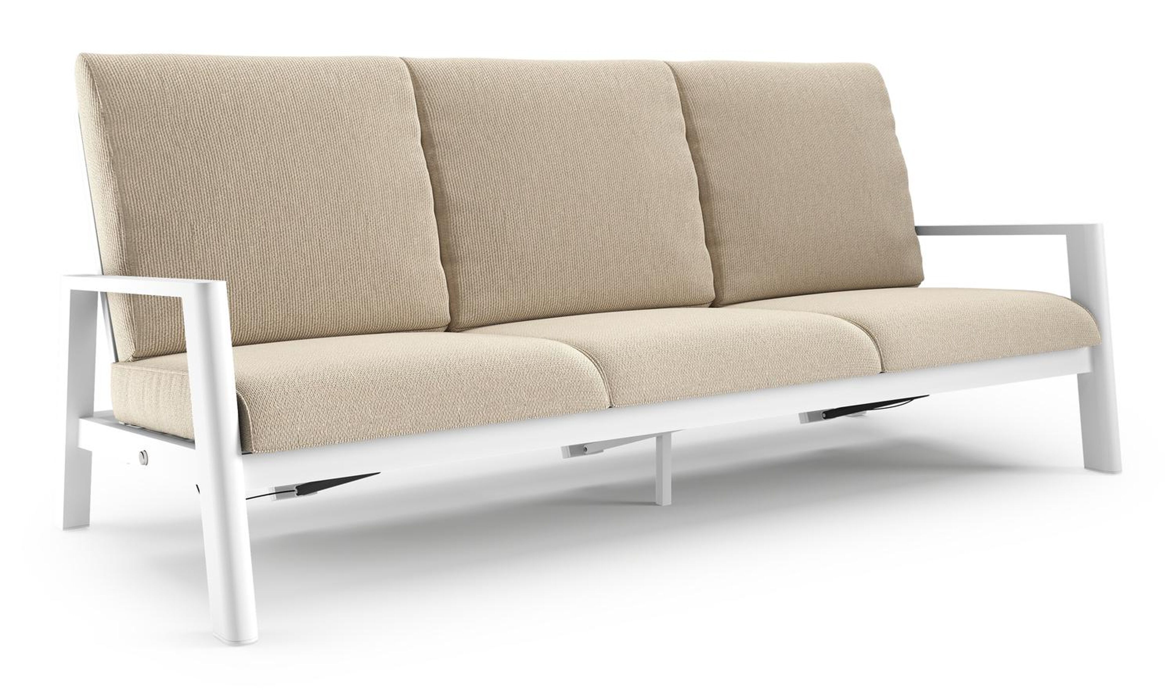 Cirello loungebank in wit aluminium met althea chalk all weather cosytica kussen