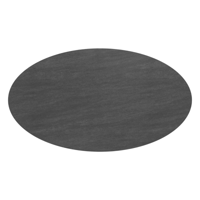 Table de jardin Fano ovale en aluminium beige et céramique pleine Basalt Black - Lg. 240 x Lrg. 135 x Haut. 75 cm