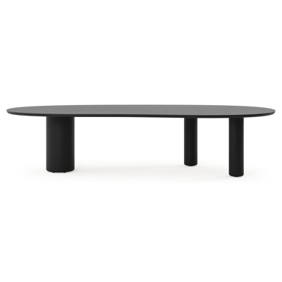 Amico tuintafel organisch in zwart aluminium en volkeramiek Basalt Black - L 320 x B 145 x H 73.5 cm