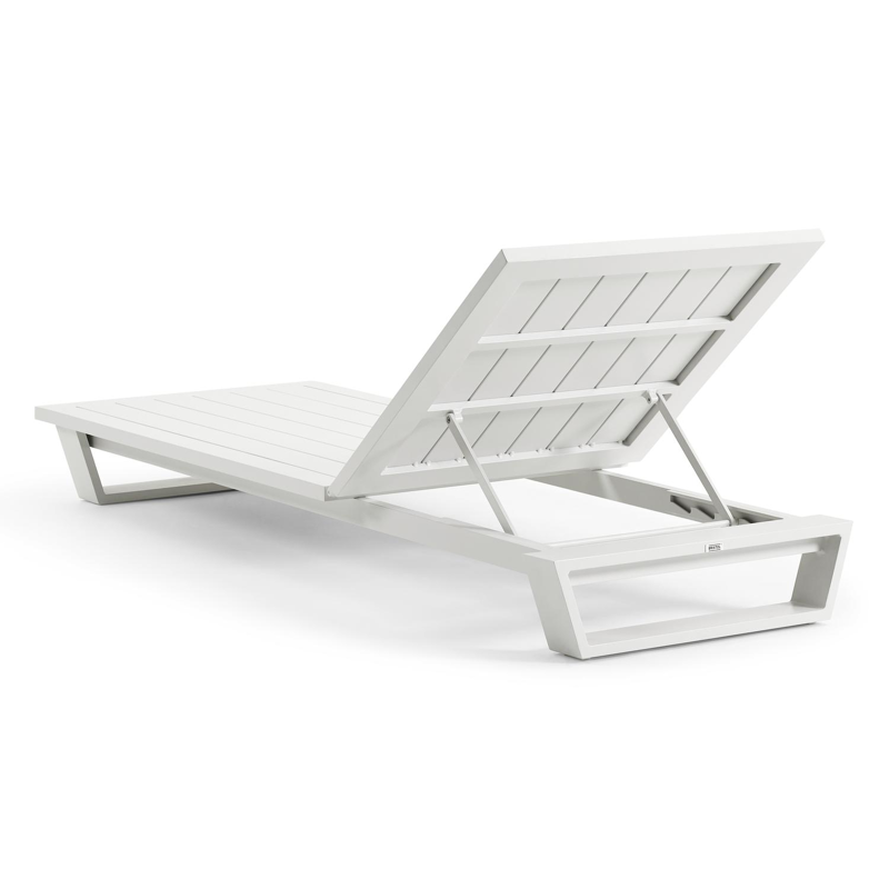 Pagino verstelbaar ligbed in wit aluminium met althea chalk all weather Cosytica kussen