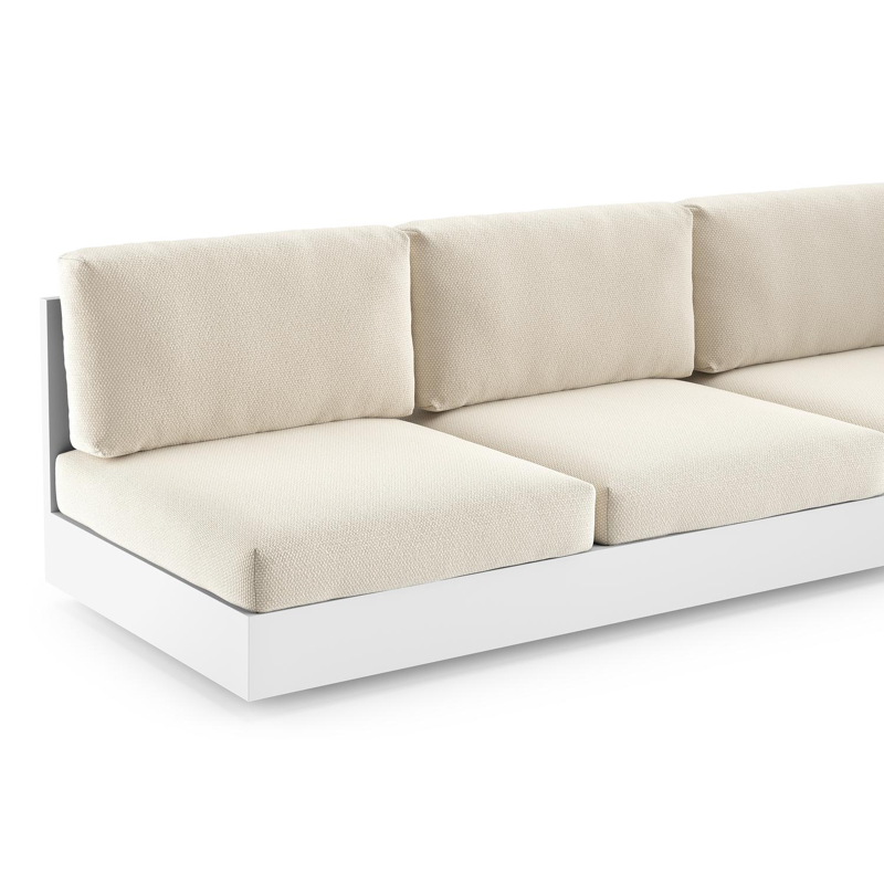 Como loungebank in wit aluminium met althea off white all weather cosytica kussen