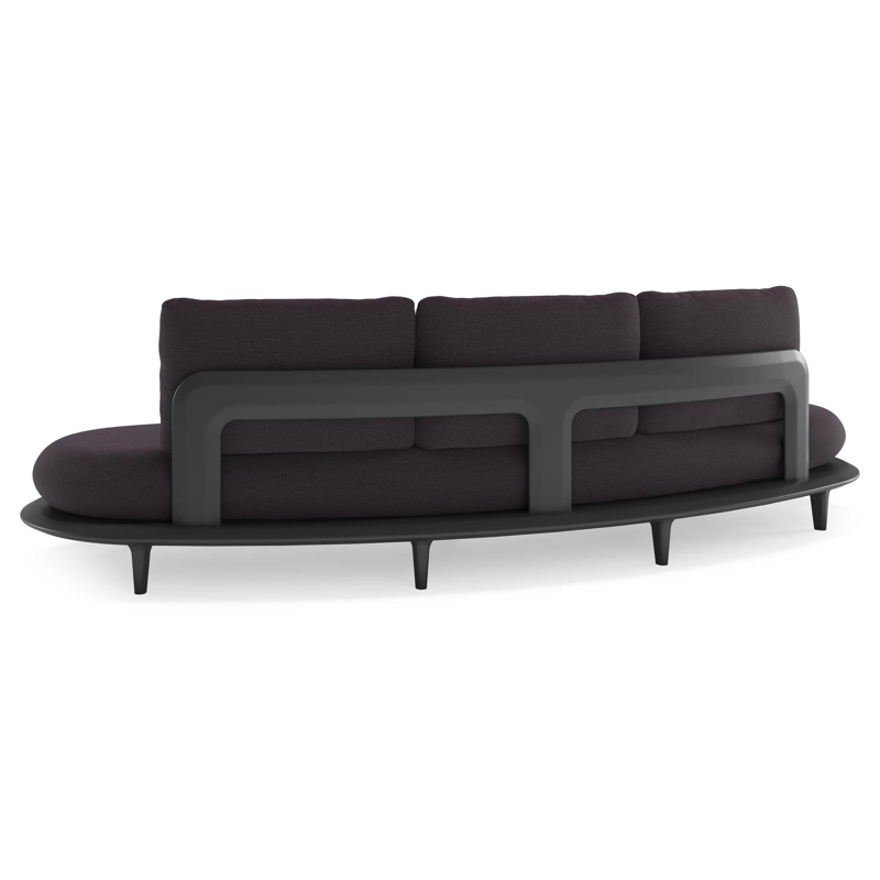 Bomero loungebank in zwart aluminium met tundra red all weather sunbrella® luxe kussen