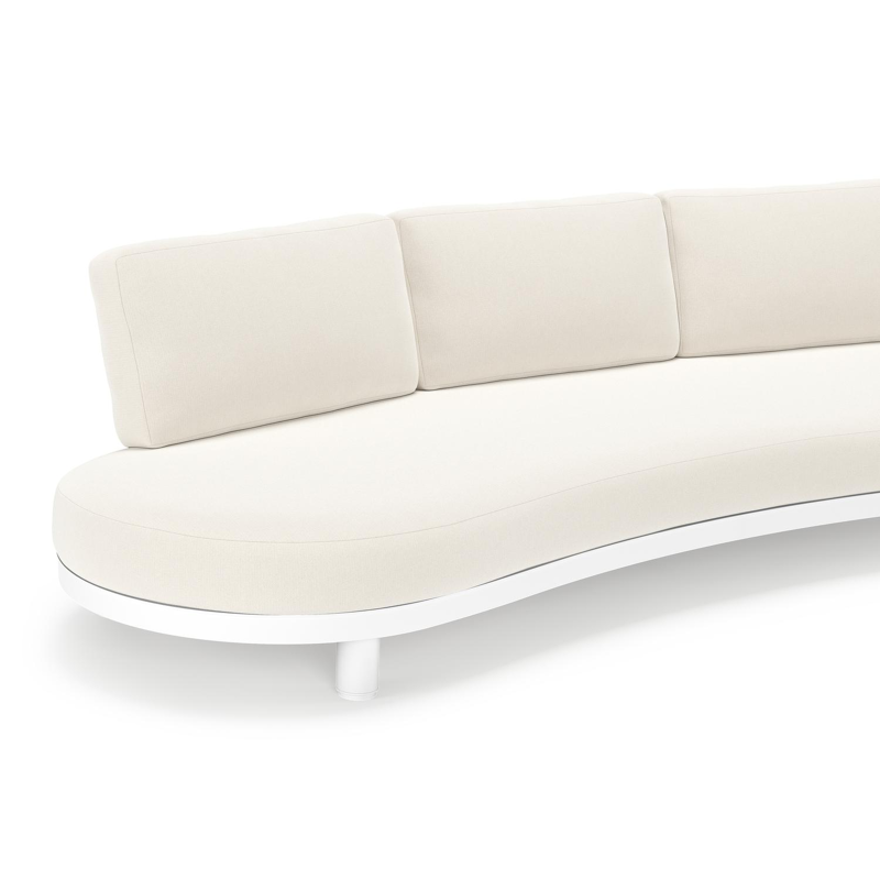 Donato loungebank in wit aluminium met all weather sunbrella® luxe Savane White kussen