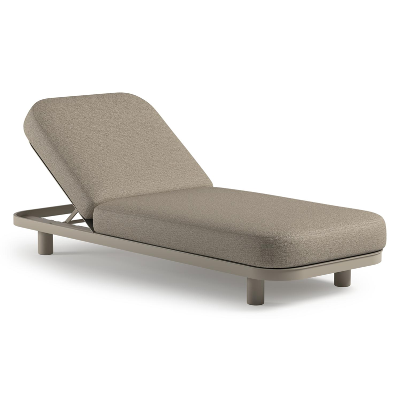 Chaise longue réglable Donato en aluminium beige avec All Weather Cosytica catania beige coussin