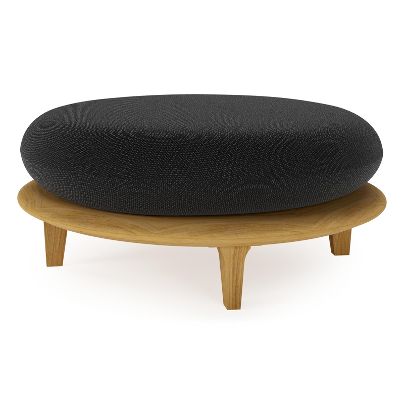Bomero poef in teak met lopi baribal all weather sunbrella® luxe kussen