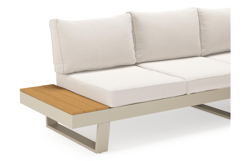 Alora loungehoek in beige aluminium en polywood met beige weather+ softtouch kussens