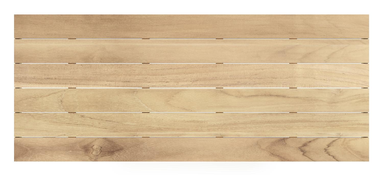 Table de jardin Nano rectangulaire en aluminium beige et teck Lg. 240 x Lrg. 100 x Haut. 750 cm
