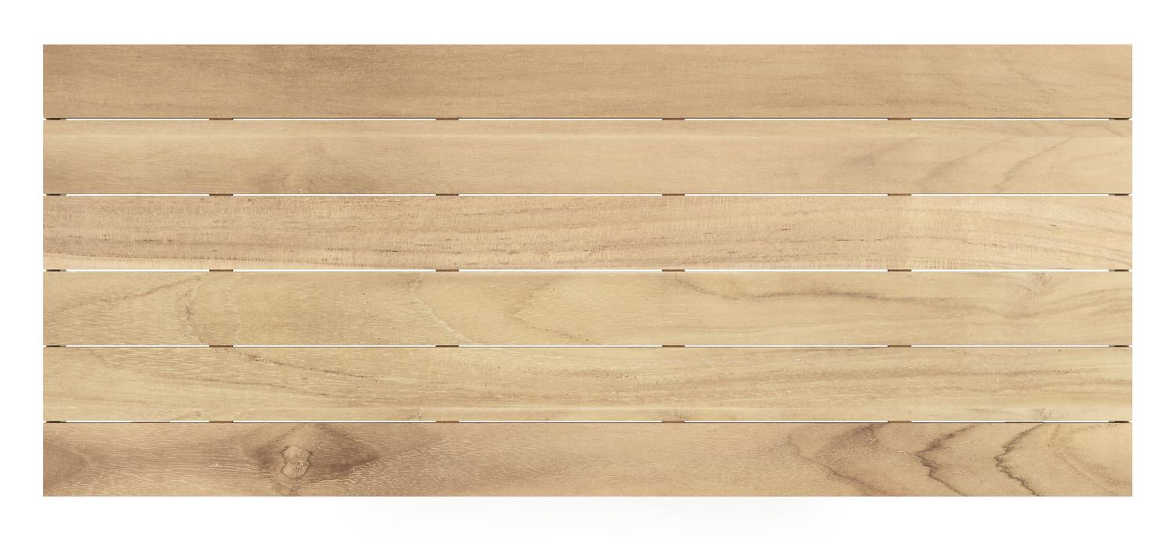 Table de jardin Nano rectangulaire en aluminium beige et teck Lg. 240 x Lrg. 100 x Haut. 750 cm