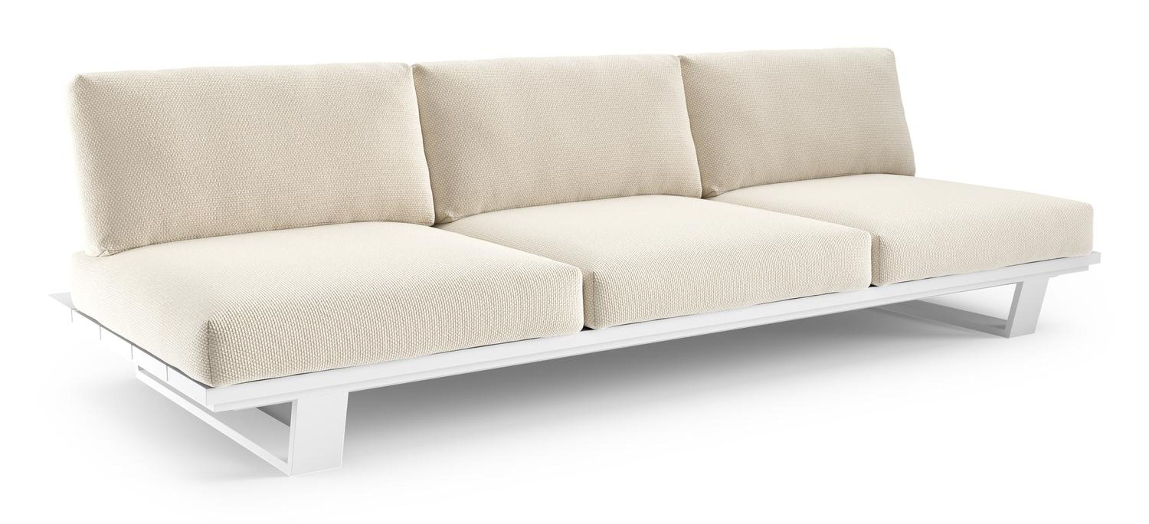 Pagino loungebank in wit aluminium met althea off white all weather cosytica kussen