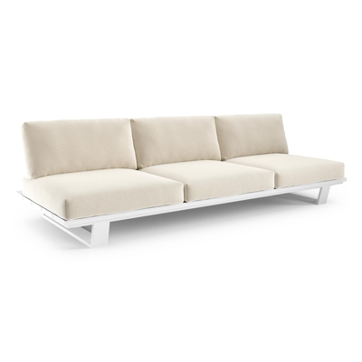 Pagino loungebank in wit aluminium met althea off white all weather cosytica kussen