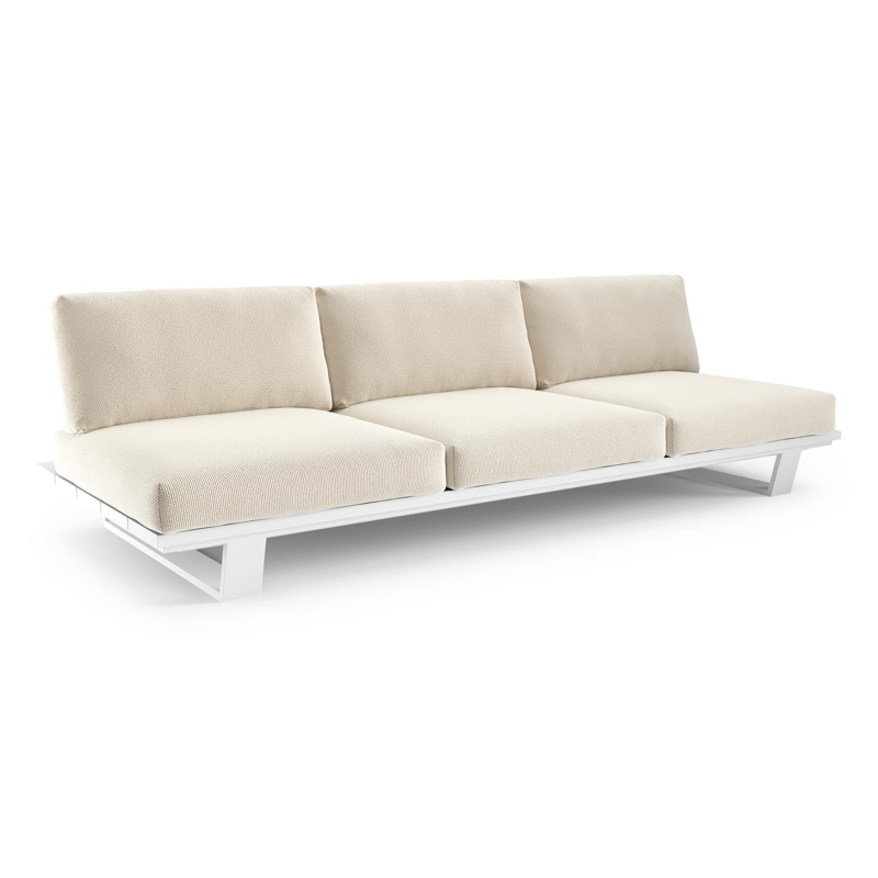 Pagino loungebank in wit aluminium met althea off white all weather cosytica kussen