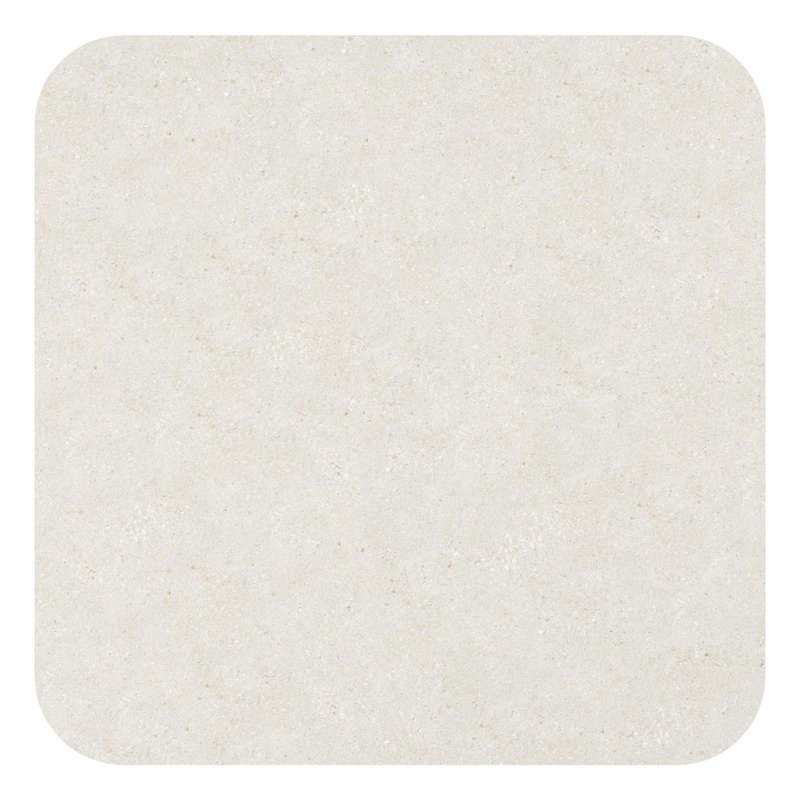 Amico low dining tuintafel afgerond vierkant in beige aluminium en volkeramiek Shilin - L 148 x B 148 x H 61 cm