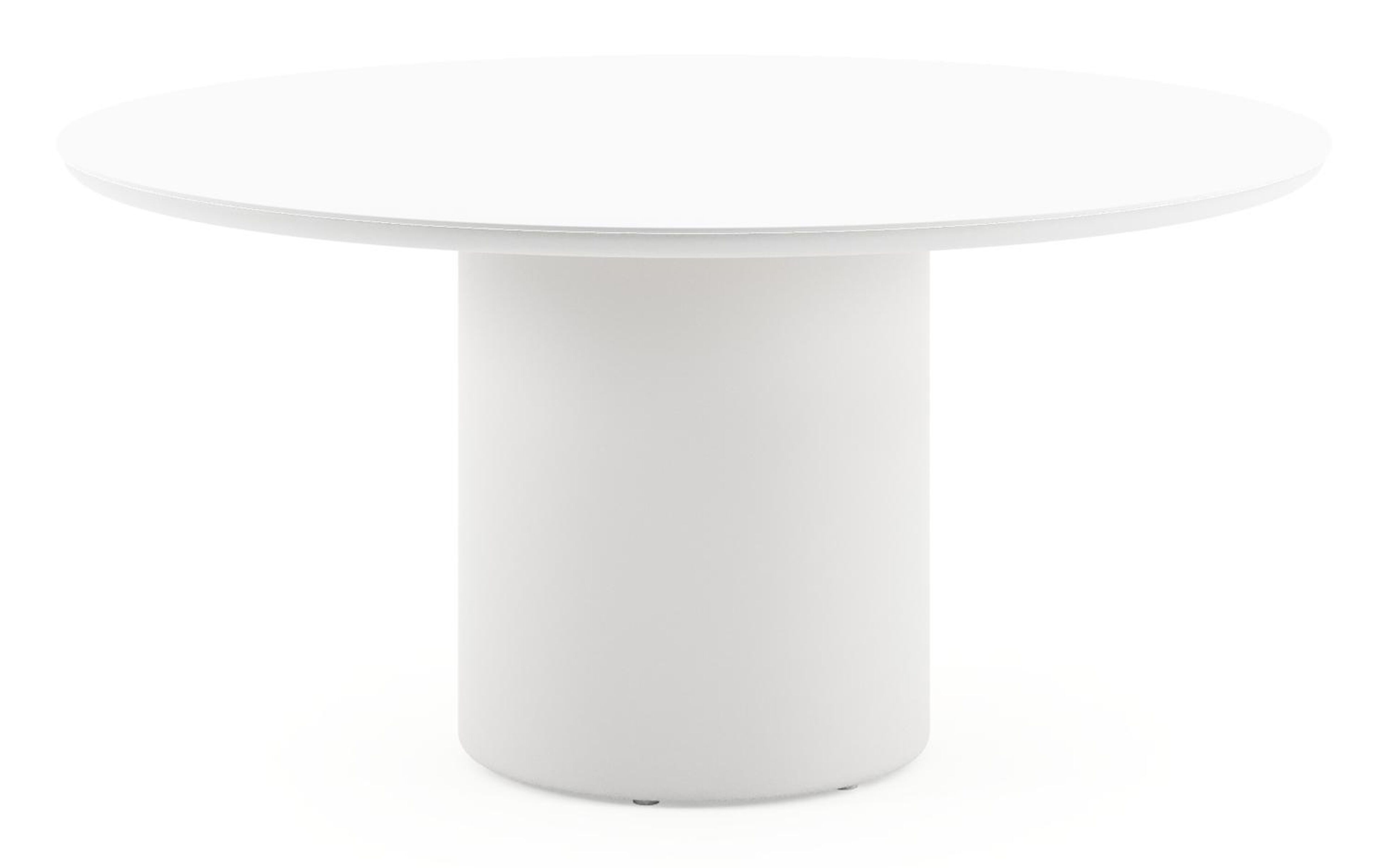 Amico tuintafel rond in wit aluminium en volkeramiek Arctic White - Dia. 148 x H 73.5 cm