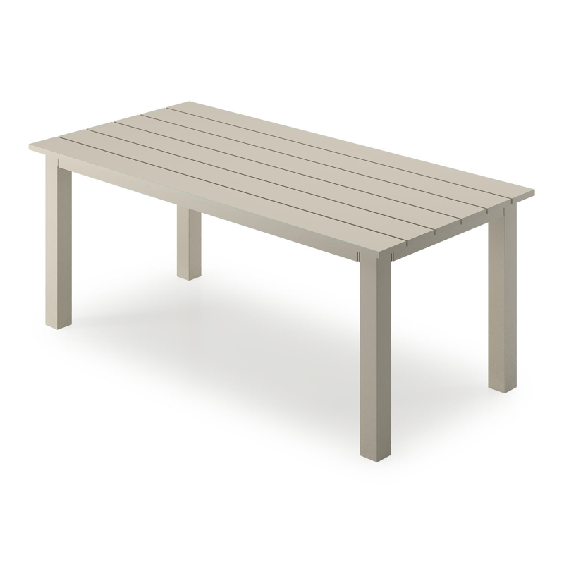 Nelas loungetafel in beige aluminium - L 120 x B 60 x H 42 cm