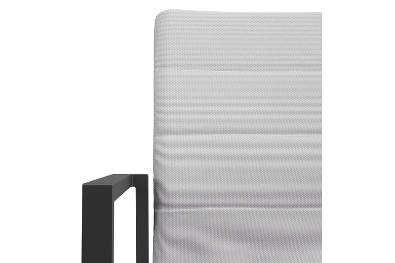 Cirello stapelbare tuinstoel in zwart aluminium en grijs luxe comfort textilene