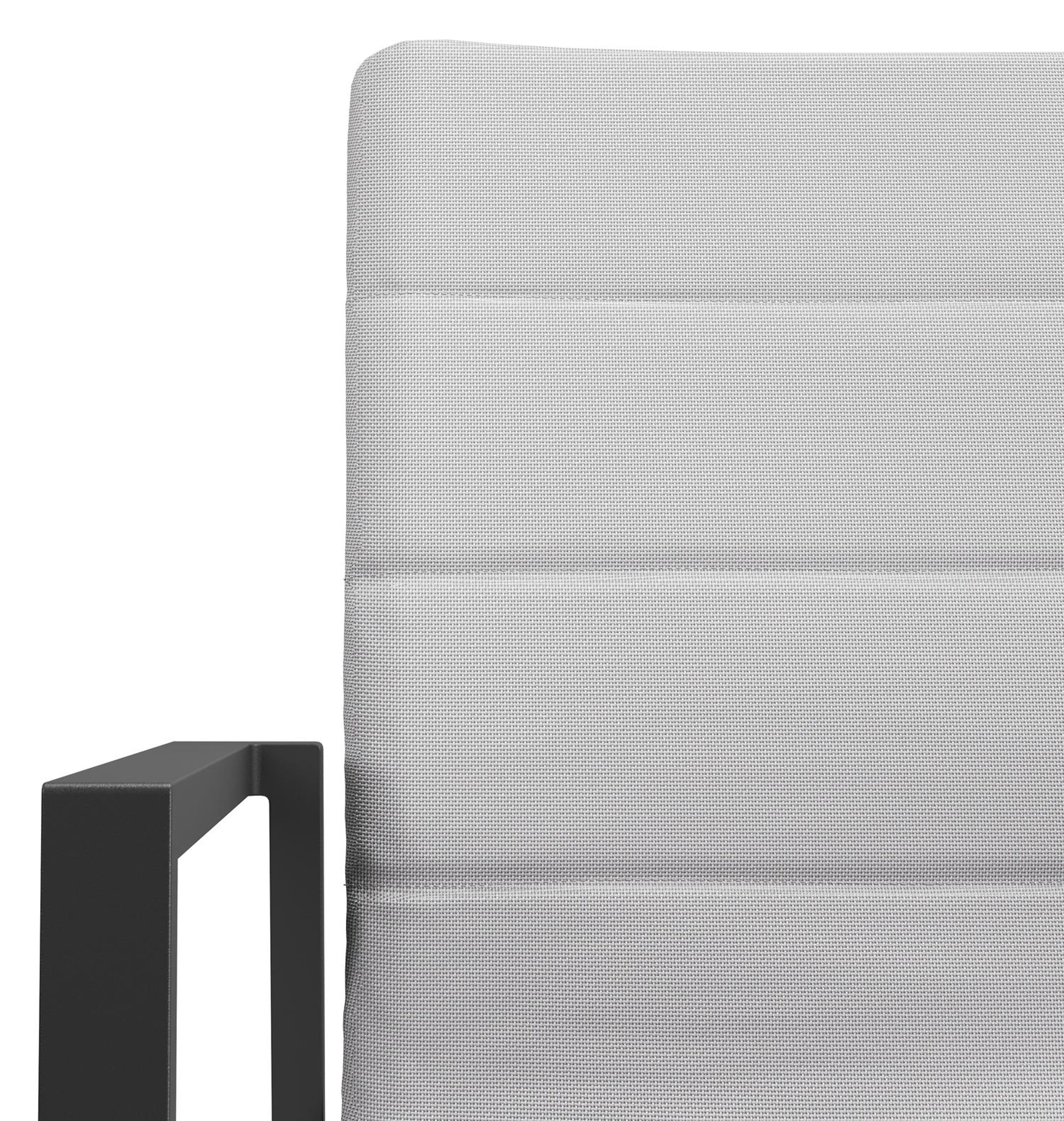 Cirello stapelbare tuinstoel in zwart aluminium en grijs luxe comfort textilene