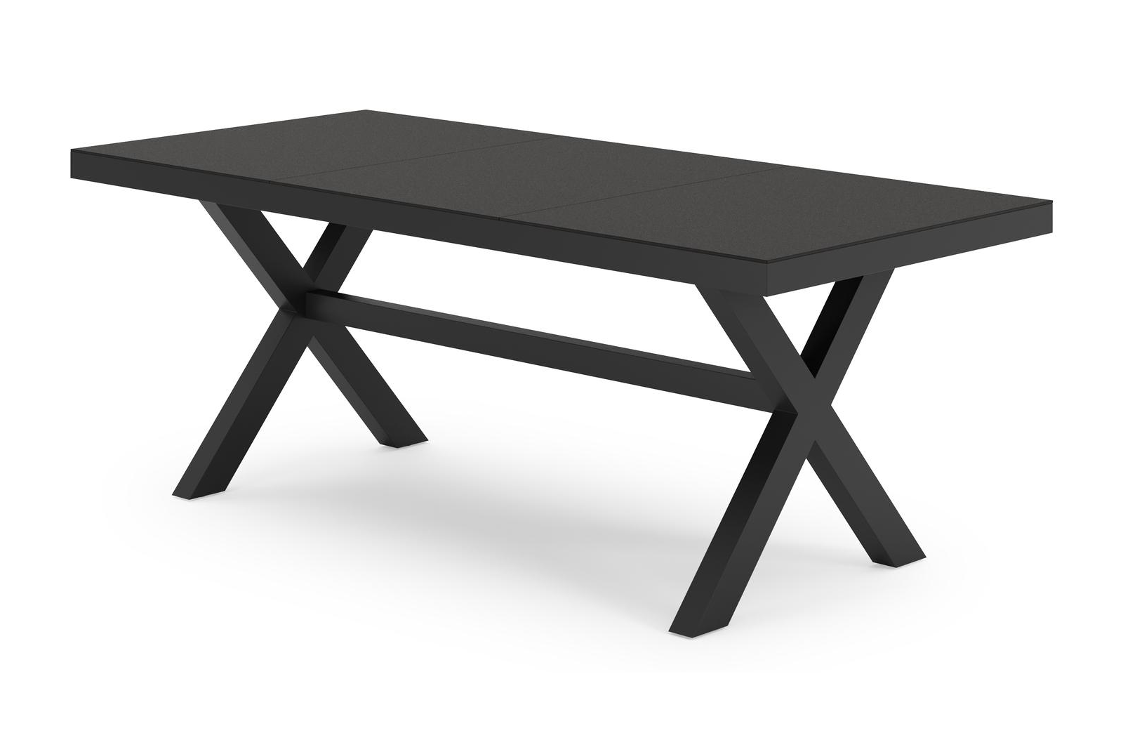 Bahia tuintafel rechthoekig in zwart aluminium en sintered stone zwart - L 200 x B 89 x H 75 cm