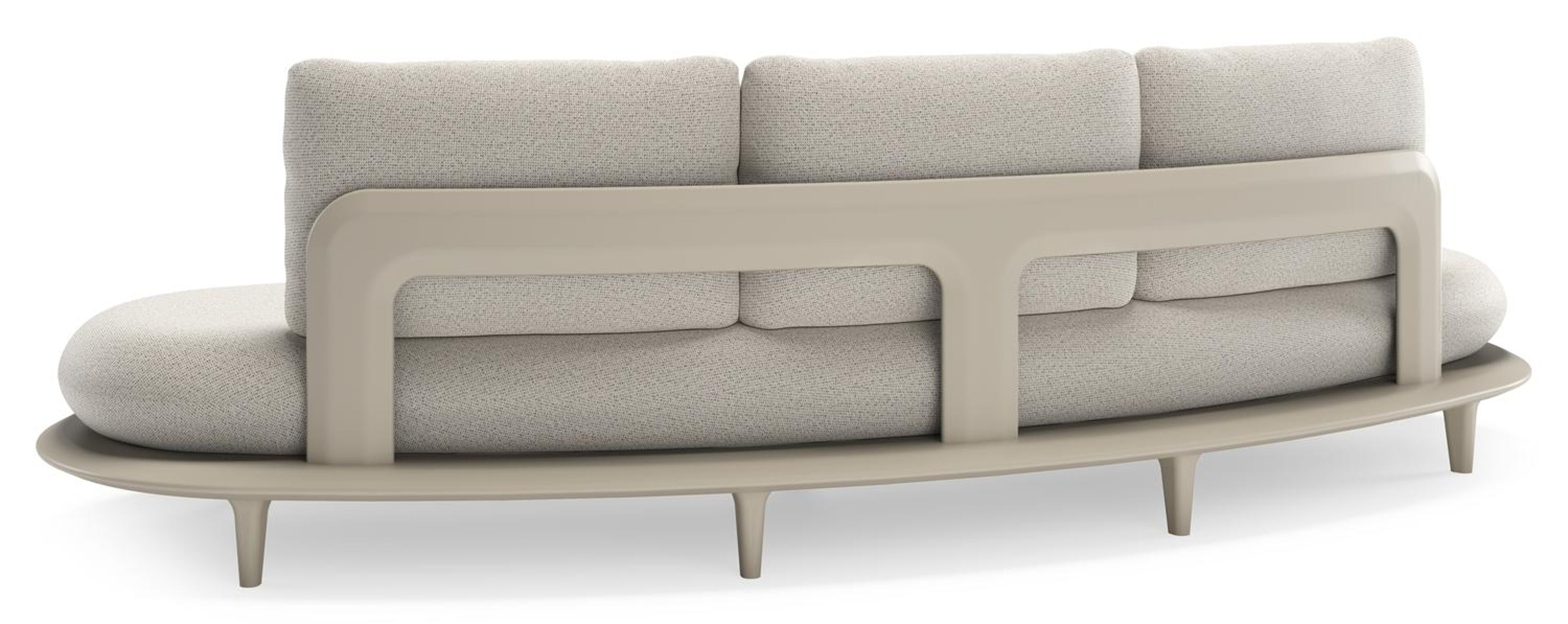 Canape de jardin Bomero en aluminium beige et coussins en all weather solica firenze natural