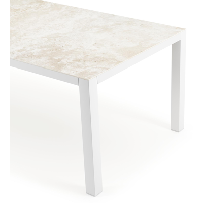 Table de jardin Como rectangulaire en aluminium blanc et céramique pleine Rapolano Lg. 240 x Lrg. 100 cm