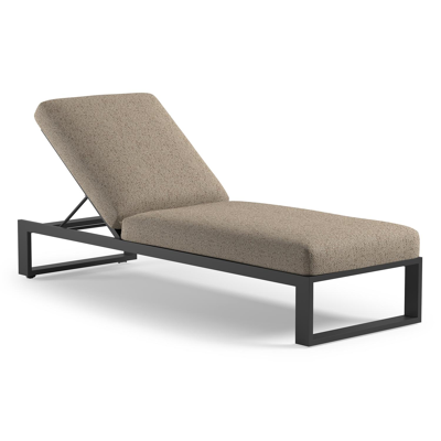 Verato verstelbaar ligbed in zwart aluminium met bora jungle all weather Cosytica kussen