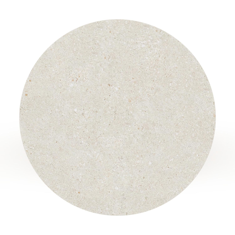 Bomero loungetafel in teak en volkeramiek Shilin - Dia. 65 cm