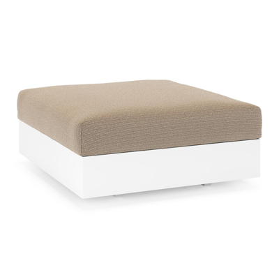 Como poef in wit aluminium met firenze earth all weather solica kussen