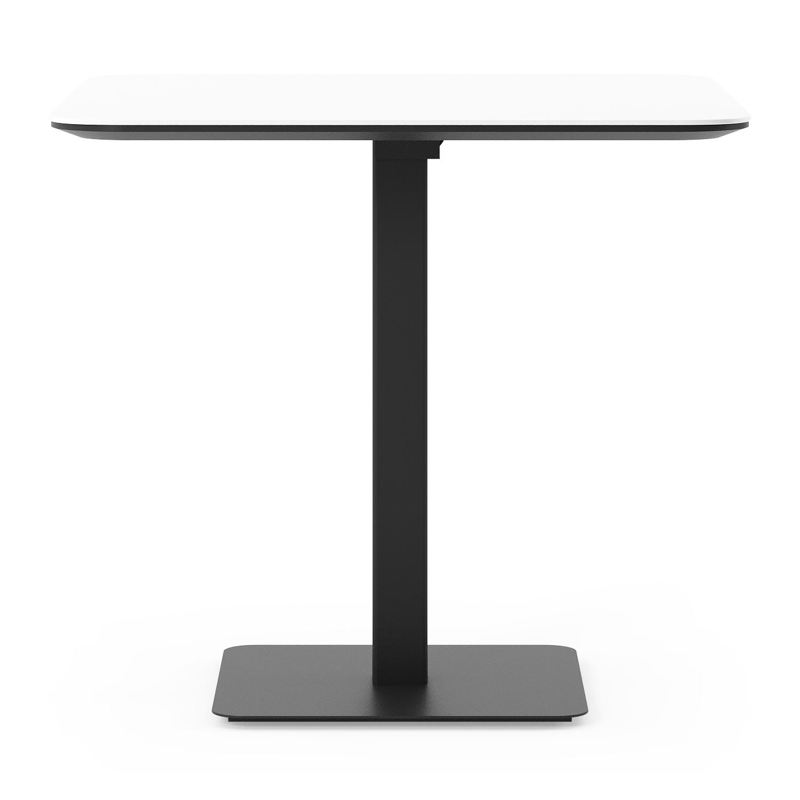 Fano kantelbare tuintafel afgerond vierkant in zwart aluminium en volkeramiek Arctic White - L 80 x B 80 x H 72.5 cm