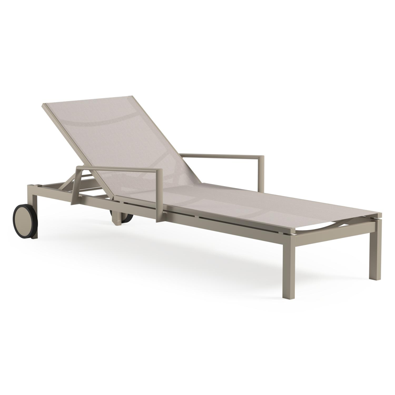 Caravelle verstelbaar ligbed in beige aluminium