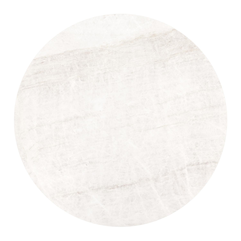 Fano low dining loungetafel rond in beige aluminium en volkeramiek Taj Mahal - Dia. 85 x H 55 cm