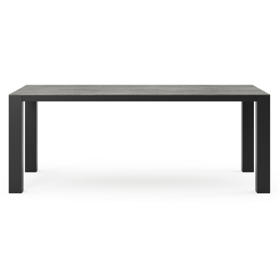 Nano tuintafel in zwart aluminium en volkeramiek aspen grey - L 200 x B 100 x H 75 cm
