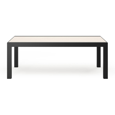 Alcudia loungetafel in zwart aluminium en sintered stone beige - L 120 x B 70 x H 43 cm