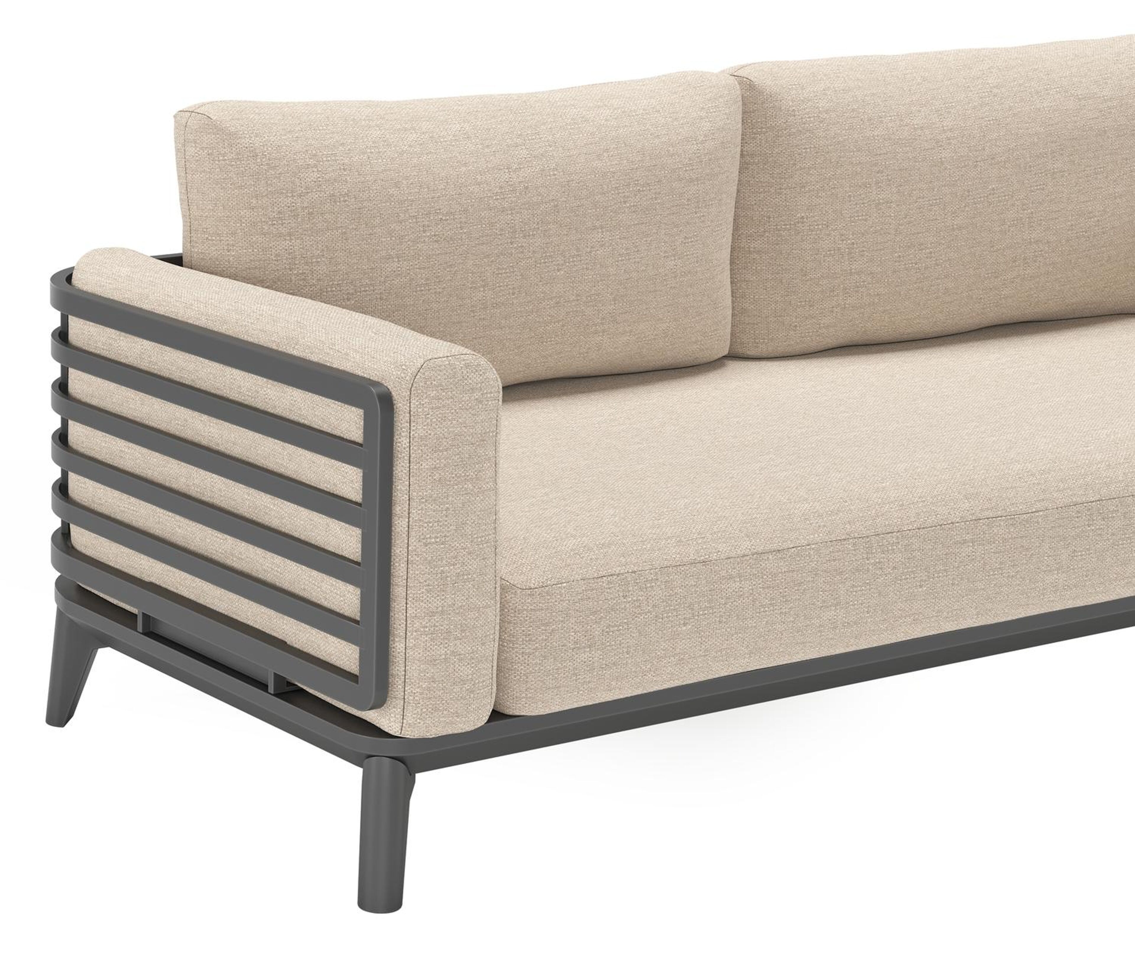 Mosa loungeset in zwart aluminium met rustic weather+ softtouch kussens
