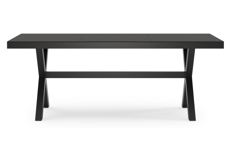 Bahia tuintafel rechthoekig in zwart aluminium en sintered stone zwart - L 200 x B 92 x H 75 cm