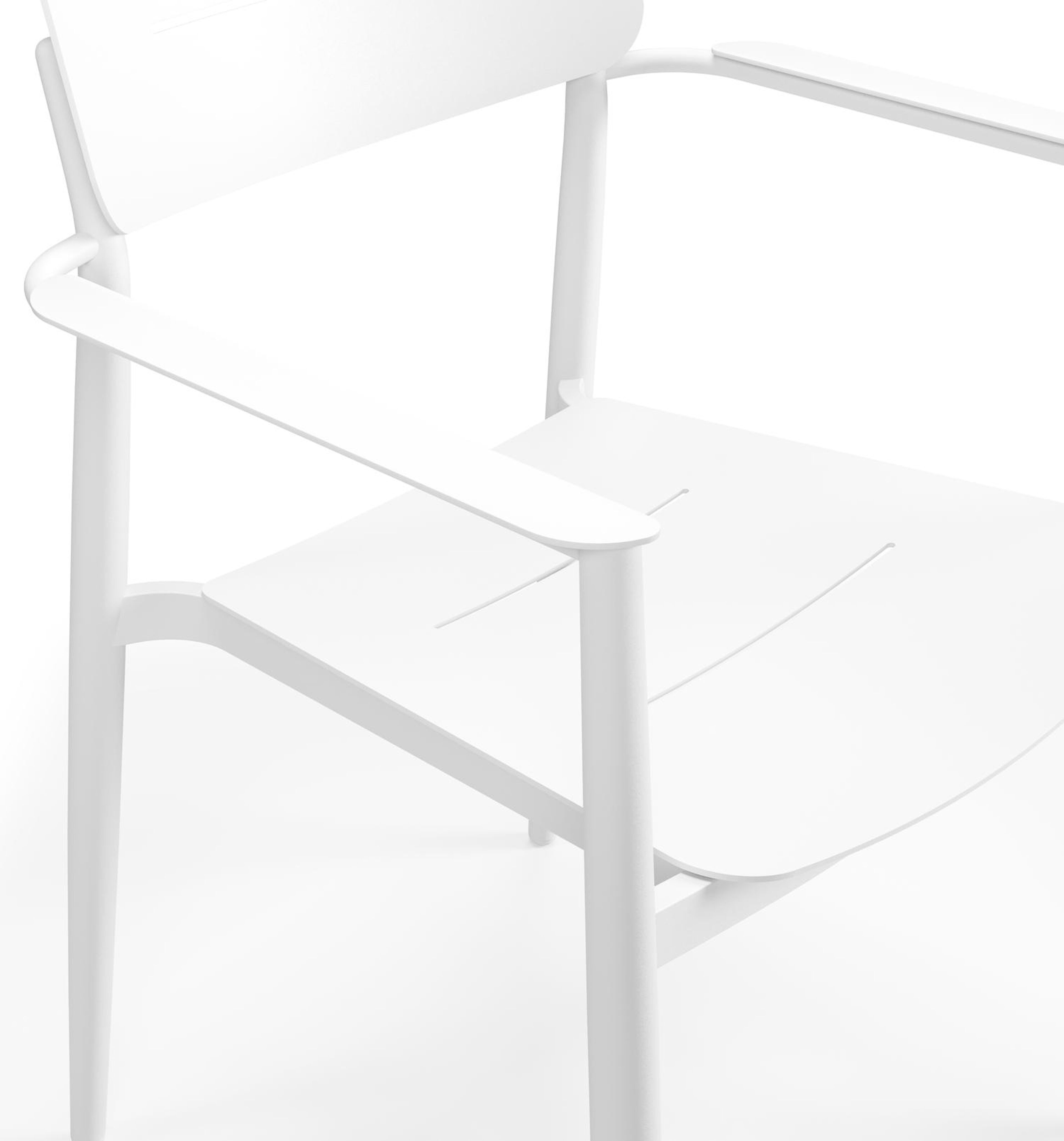 Pamplona ronde tuinset in wit aluminium en sintered stone topo minerale met 4 Cosa tuinstoelen