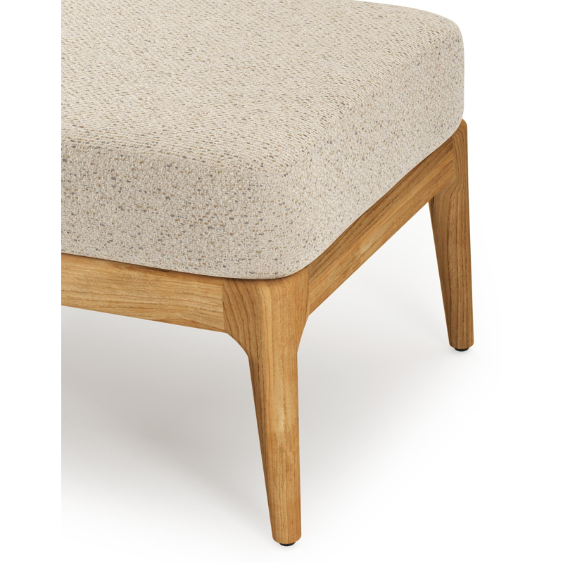 Orso poef in teak met Bora Desert all weather cosytica kussen