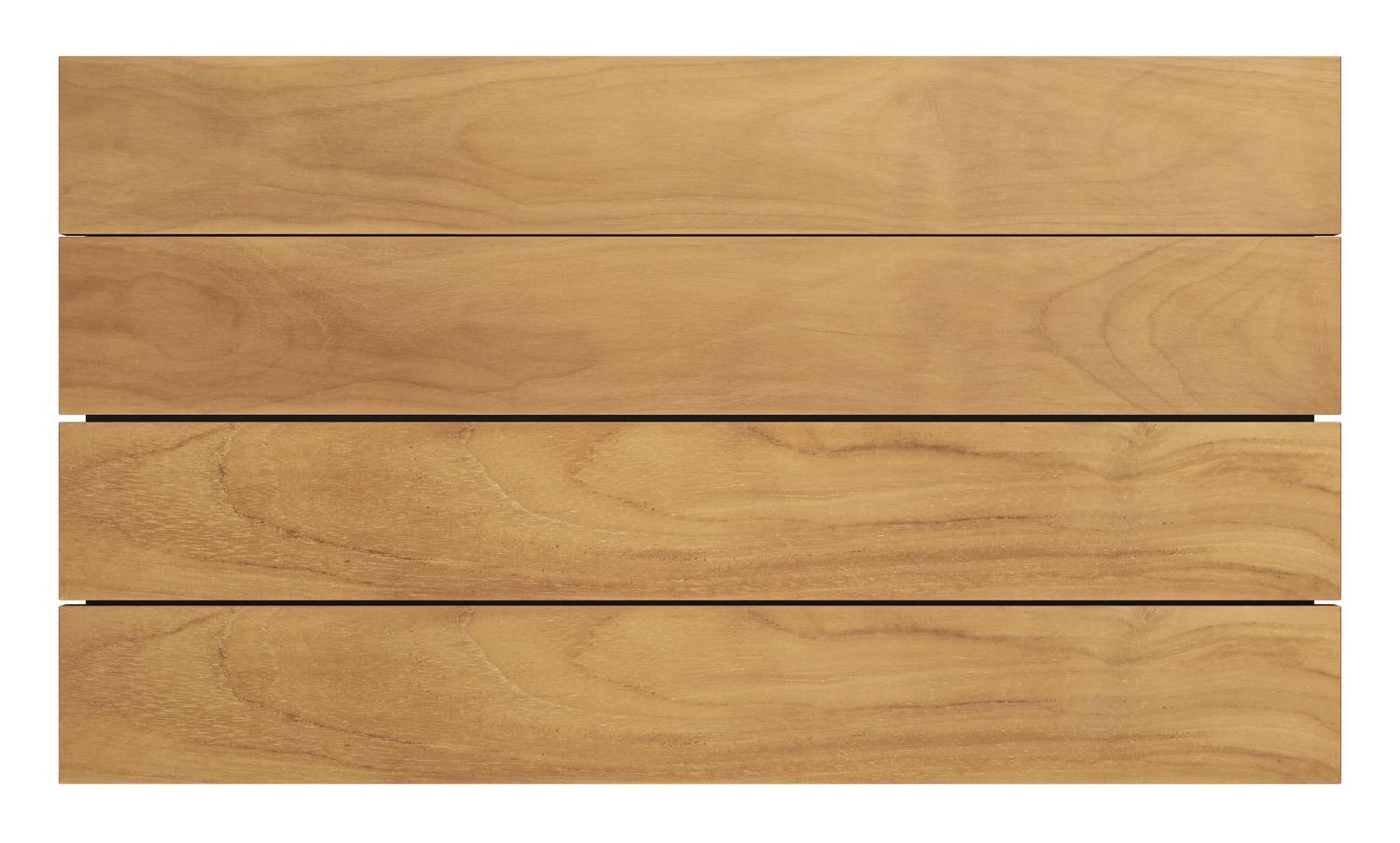 Table basse Pagino en aluminium noir et teck naturel - Lg 140 x larg. 79,5 x H 21 cm