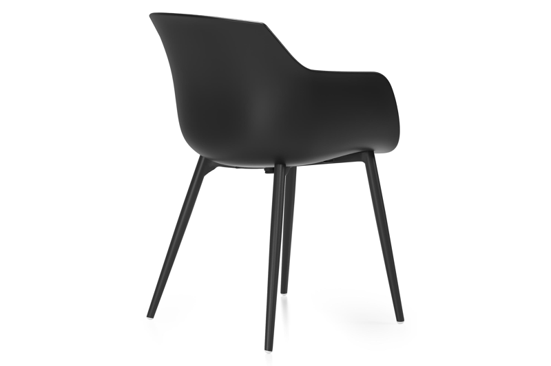 Paco tuinstoel in zwart aluminium en zwart kunststof