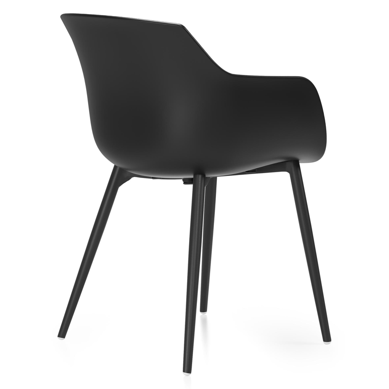 Chaise de jardin Paco in aluminium noir et matière synthétique noir