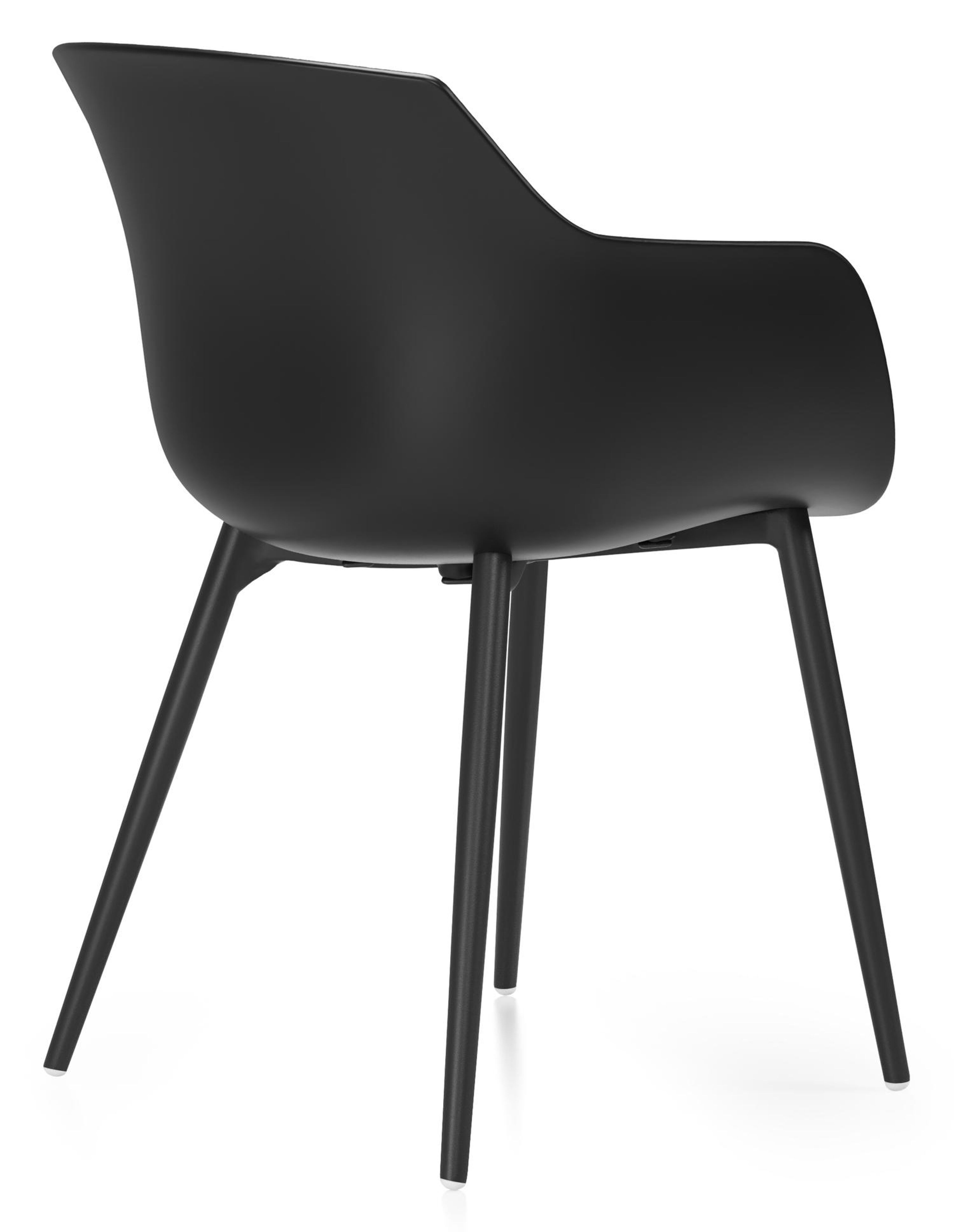 Paco tuinstoel in zwart aluminium en zwart kunststof