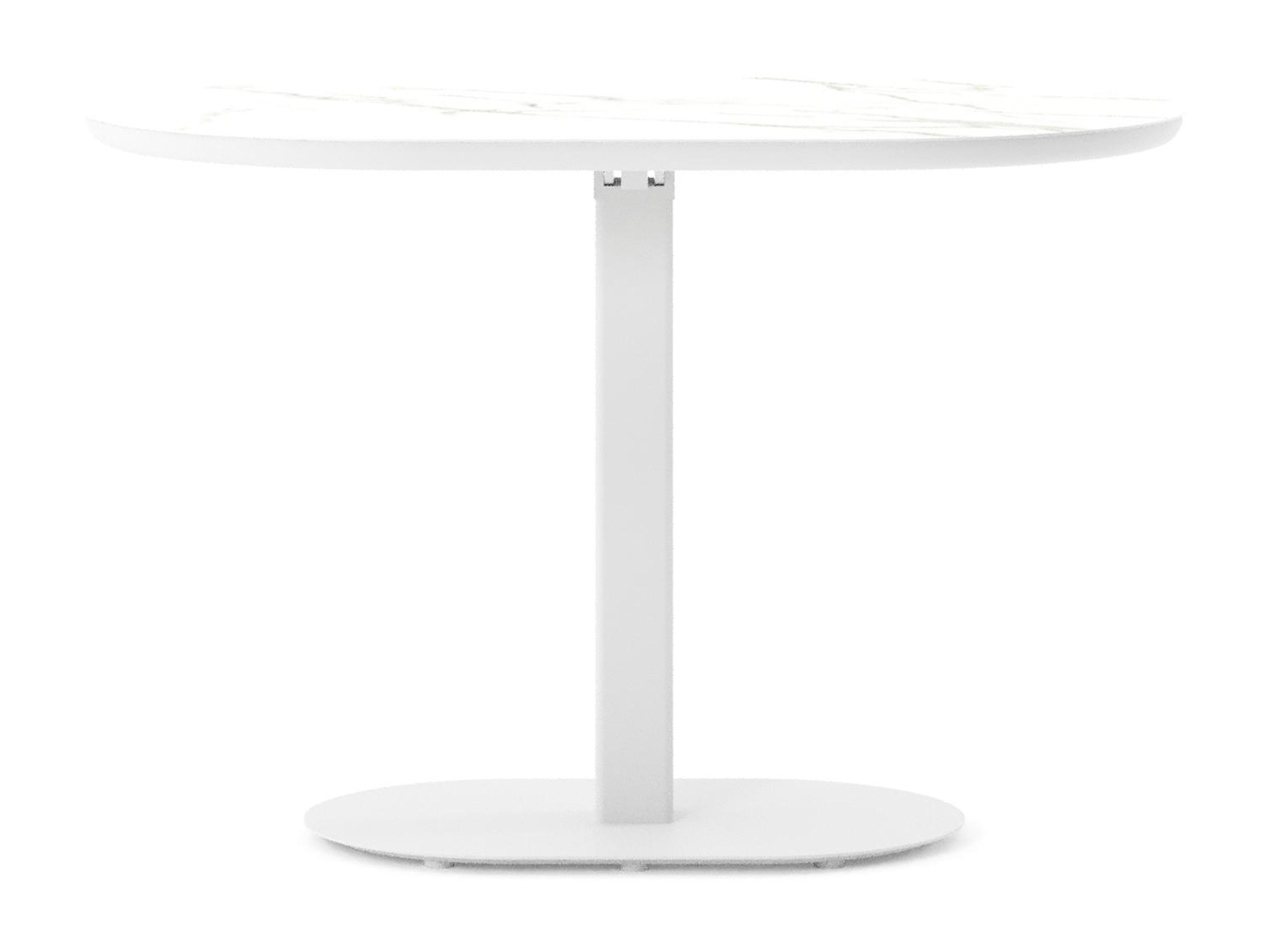Teramo kantelbare tuintafel bombo in wit aluminium en volkeramiek Calacatta - L 110 x B 70 x H 74 cm