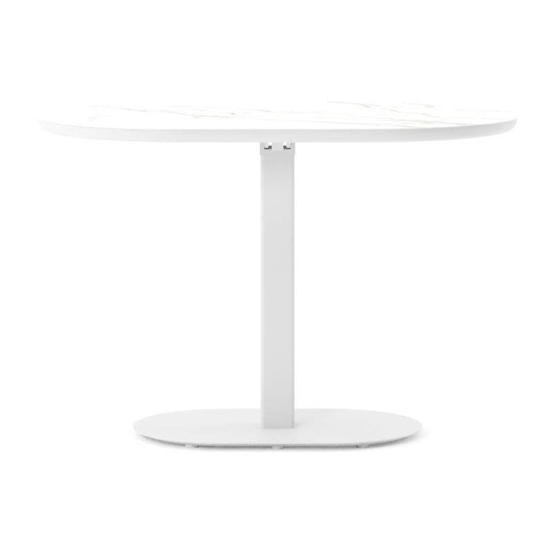 Teramo kantelbare tuintafel bombo in wit aluminium en volkeramiek Calacatta - L 110 x B 70 x H 74 cm