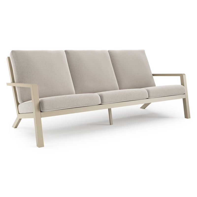 Nelas loungebank in beige aluminium met beige kussen