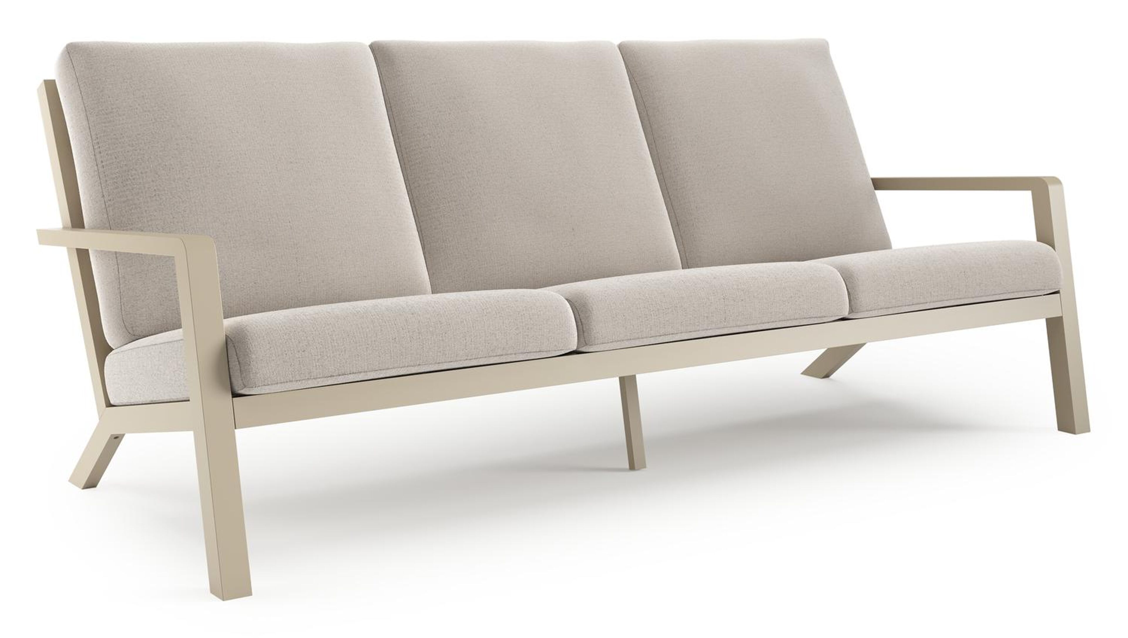 Nelas loungebank in beige aluminium met beige kussen