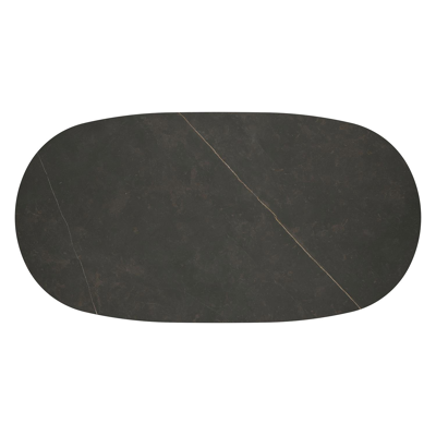 Amico loungetafel bombo in beige aluminium en volkeramiek Calatorao - L 171 x B 89 x H 24 cm