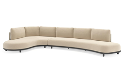 Chaise longue droite + 3 places organique