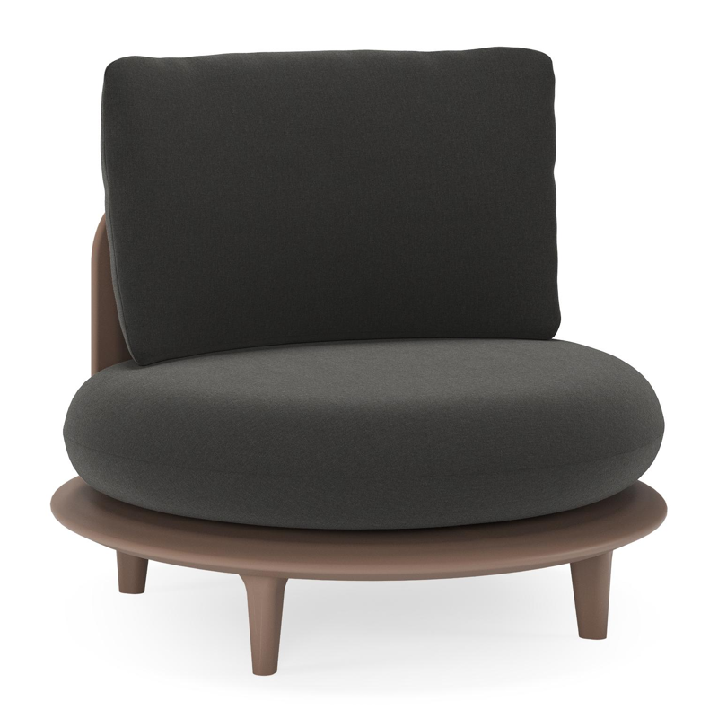 Bomero loungestoel in taupe aluminium met natte sooty all weather sunbrella® luxe kussen