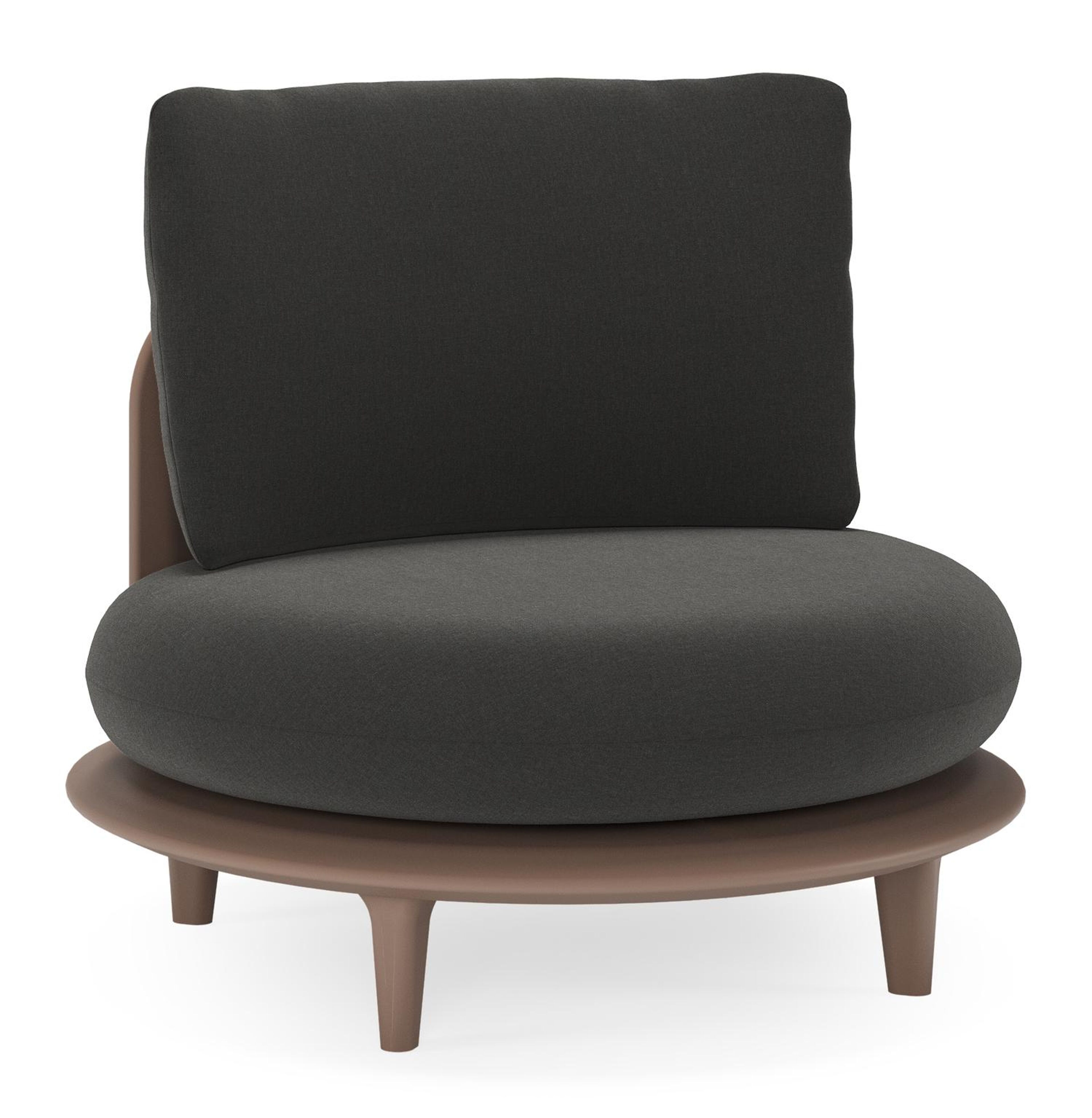Bomero loungestoel in taupe aluminium met natte sooty all weather sunbrella® luxe kussen