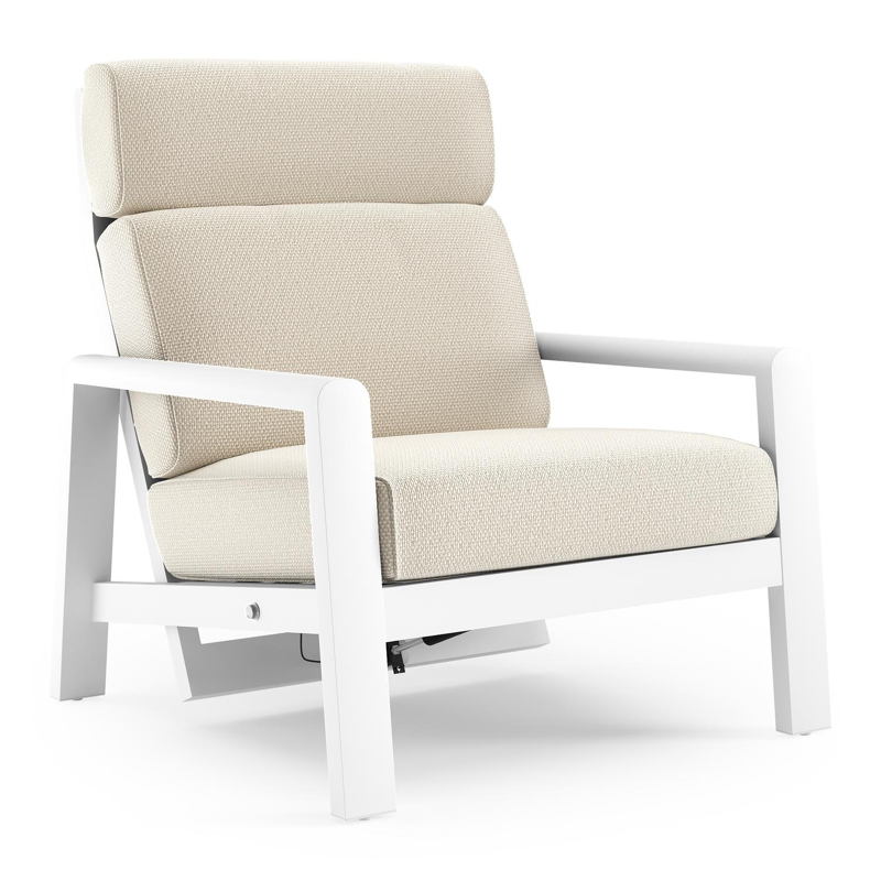 Cosenzo loungestoel in wit aluminium met althea off white all weather cosytica kussen