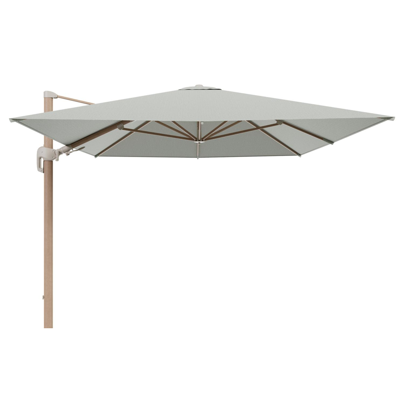 Rufina zweefparasol tiltfunctie in houtlook aluminium en parasoldoek in All Weather Sunbrella® Luxe Slow Spirea  - L1 400 x L2 300 cm (zonder voet) (zonder voet)