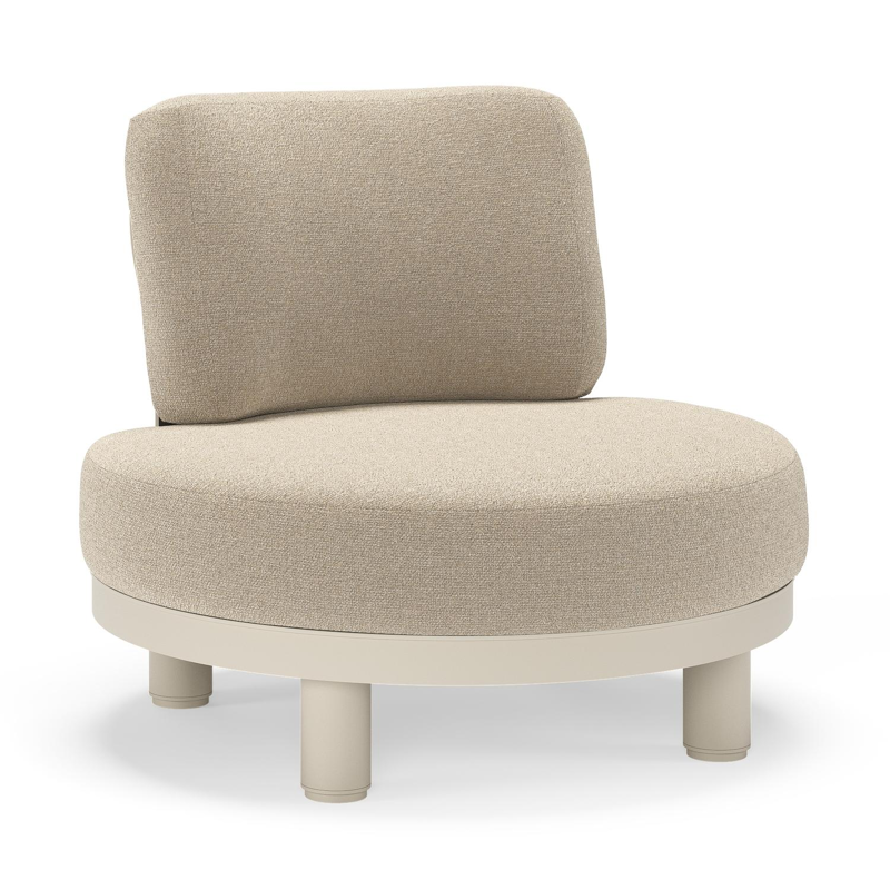 Donato loungestoel in beige aluminium met all weather cosytica Marbella Sand kussen